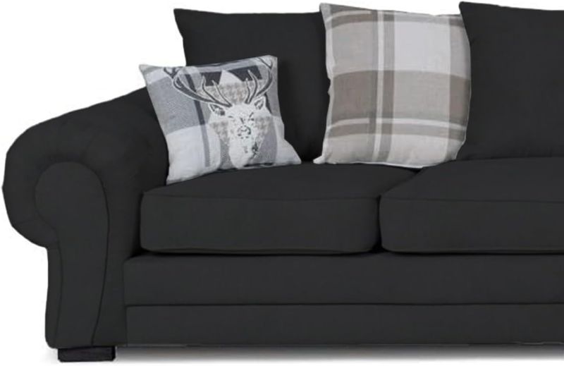 Verona 3C2 6 Seater Corner Sofa – Black | Right Hand Facing L Shape Sofa UK