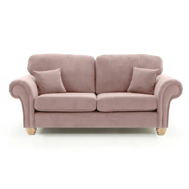 Ashwin Pink plush Velvet High Back Sofa