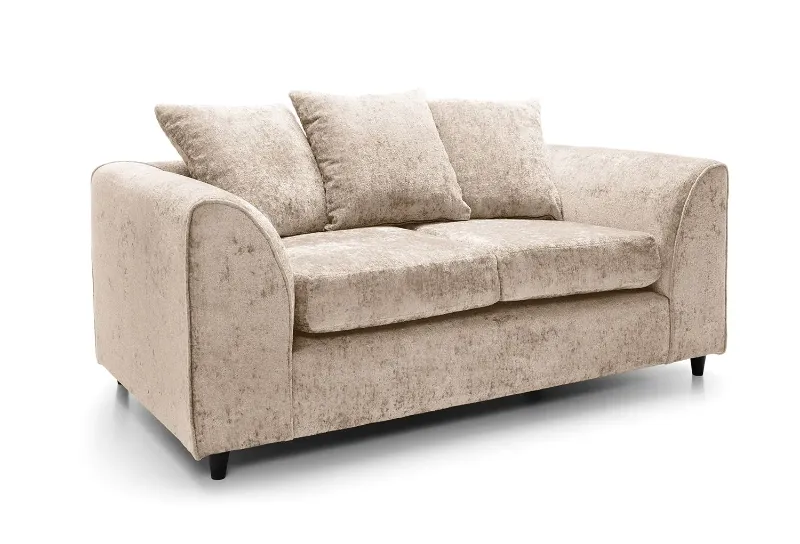 Chenille Beige 2 seater scatter Back sofa set