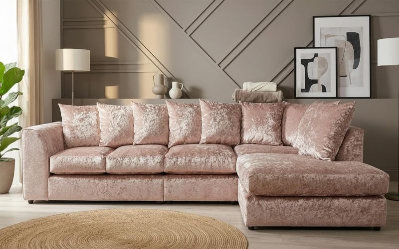 Right Hand Sectional Settee for Living Room Lounge Indoor (Mink, Right hand XL Corner)