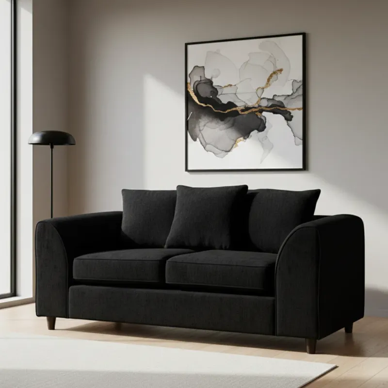 2 Seater Scatter Back Alaska (Black)
