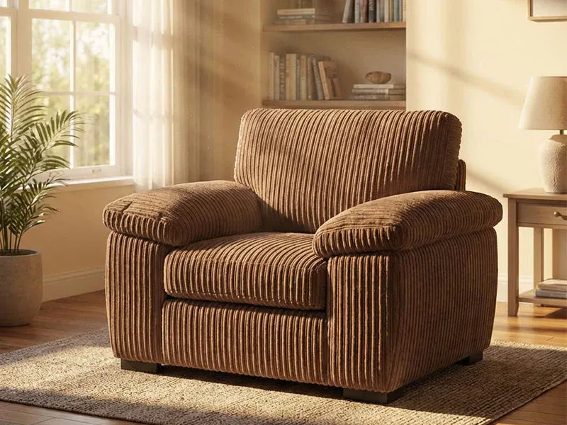 Amalfi Jumbo Cord Fabric Armchair Mink
