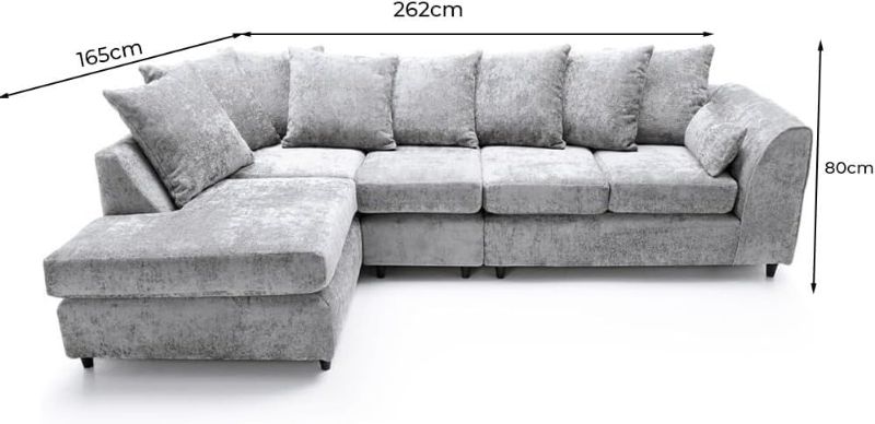 Modern Modular 5 Seater Corner Sofa – L Shape Scatter Back Sofa | Grey & Beige UK