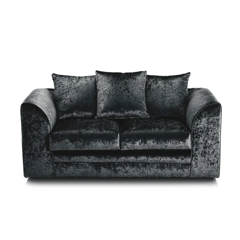 2 Seater Velvet Loveseat (Black)