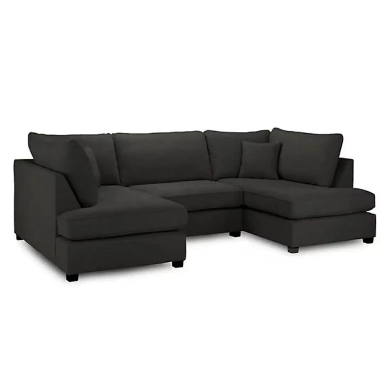 Carnaby Cinema U Shape Sofa – Naples Black | Large U-Shaped Corner Sofa
