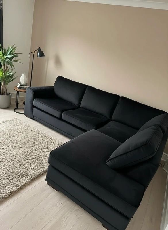 Dylan L shape Plush Velvet High Back corner sofa