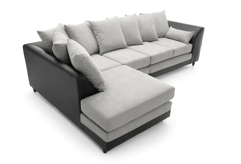 DYLAN PLUS LARGE CHENILLE CORNER SOFA Light Grey
