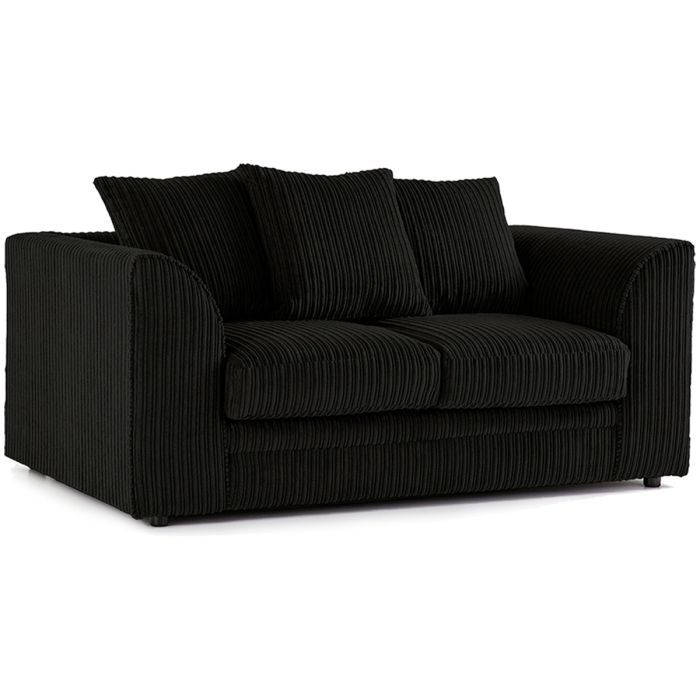Jumbo Cord 2 Seater Scatterback Sofa - Black