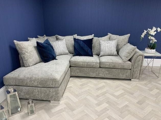 Dylan Alaska L Shape Corner Sofa – Light Grey | Left & Right Hand UK