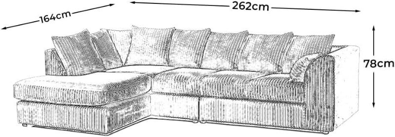 Scatter Back Cushions | Deep Foam Seats for Living Room (Brwon, Left Hand Corner)