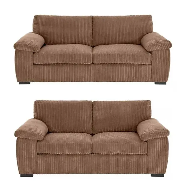 Delta Jumbo Cord Fabric Sofa, 3+2 Mink