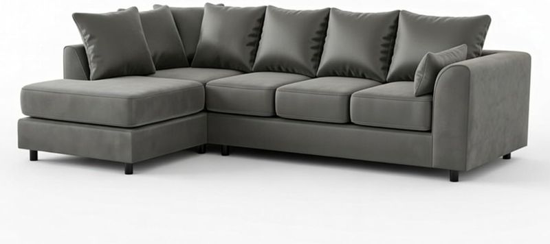 Upholstered 5 Settee Scatter Back Suites for Living Room (Grey, LH 5 Seater)