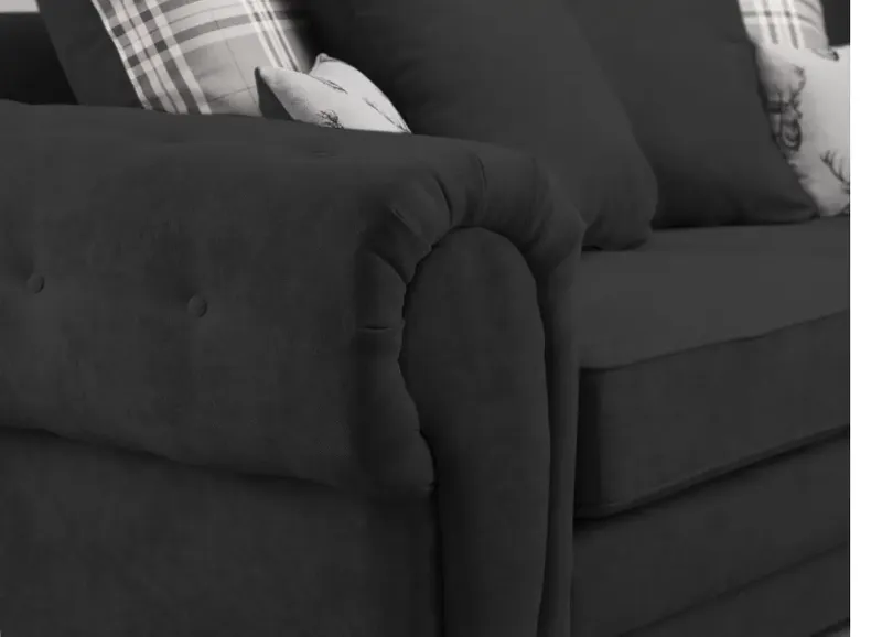 Verona Scatter Back 2 Seater Sofa Chenille Fabric (Black)