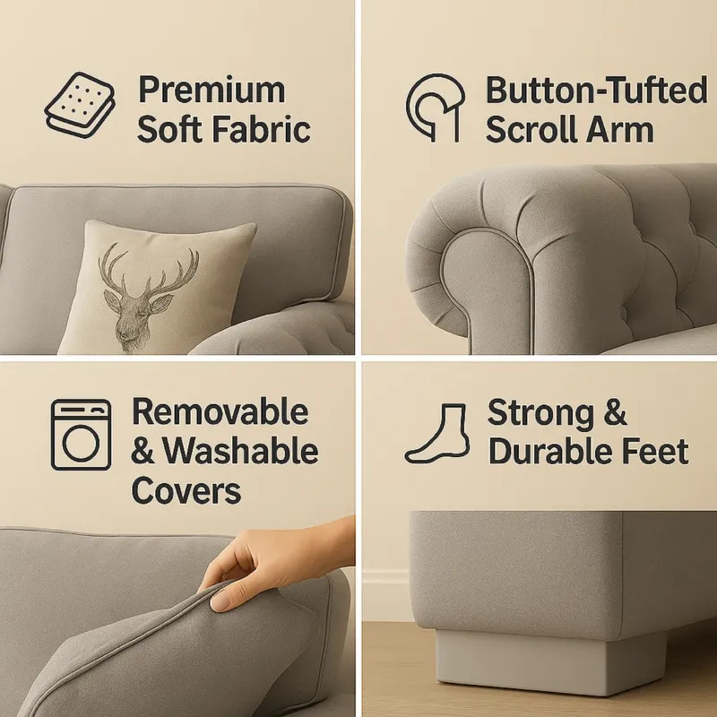 Verona 2 Seater High Back Sofa Perfect Comfort and Style for Your Living Room (light Grey)