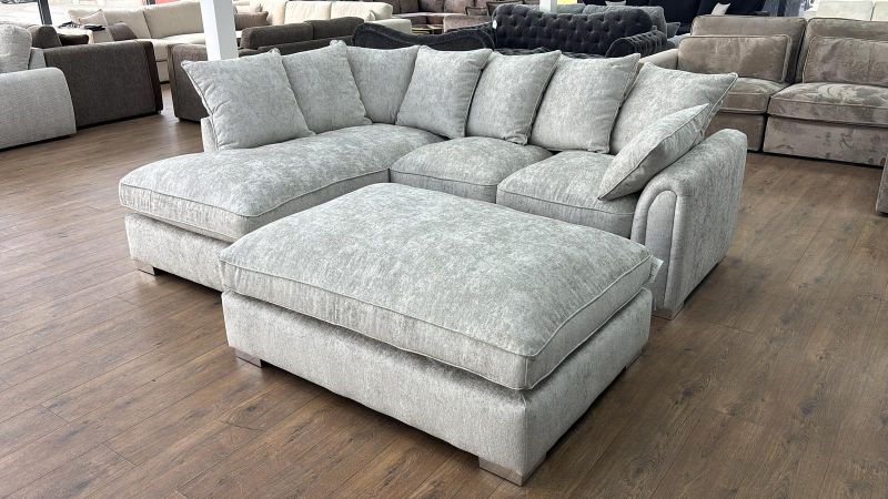Chiswick Chaise Corner Sofa with Free Footstool – Modern Comfort Suite