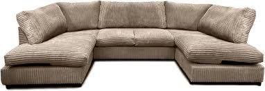 ✨ Jumbo Cord U-Shaped Sofa – Grey Full Back ✨
