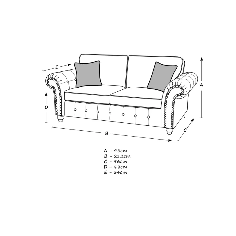 Ashwin 2 Seater Velvet Sofa (Beige)