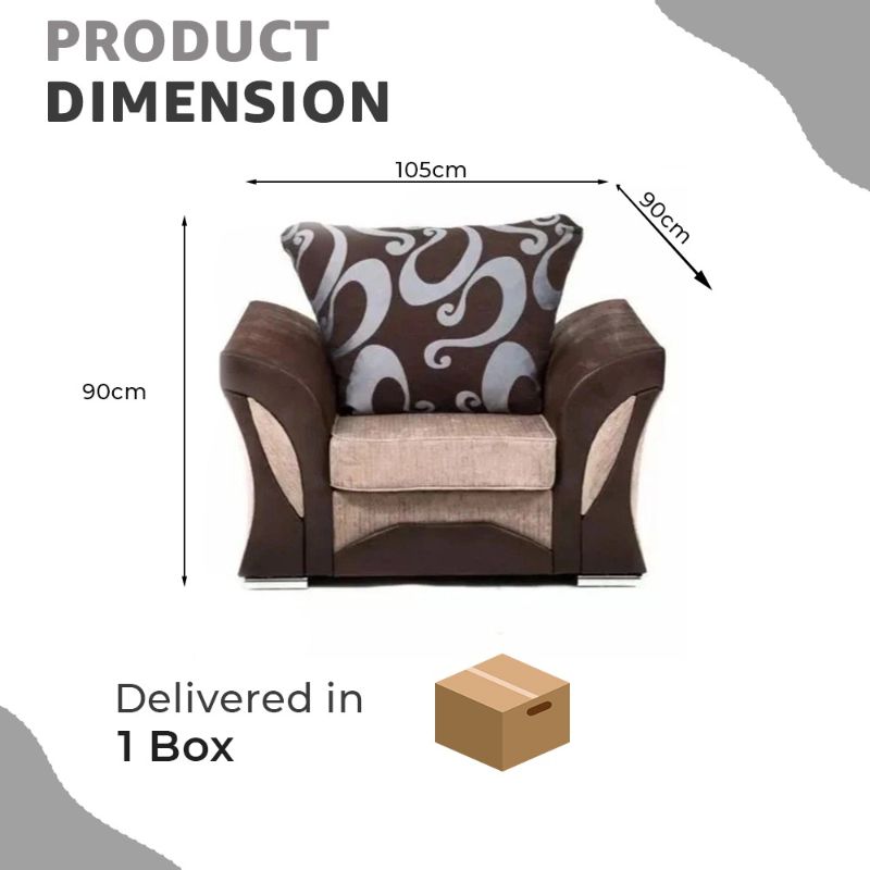 Shannon Brown & Beige Armchair – Elegant Two-Tone Upholstered Accent Chair