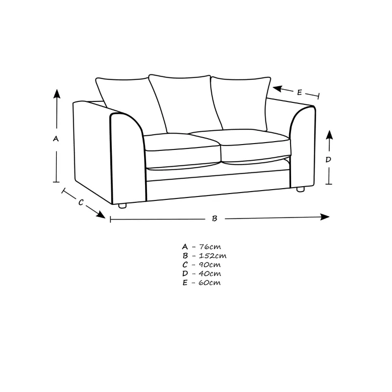 2 Seater Velvet Loveseat (Grey)
