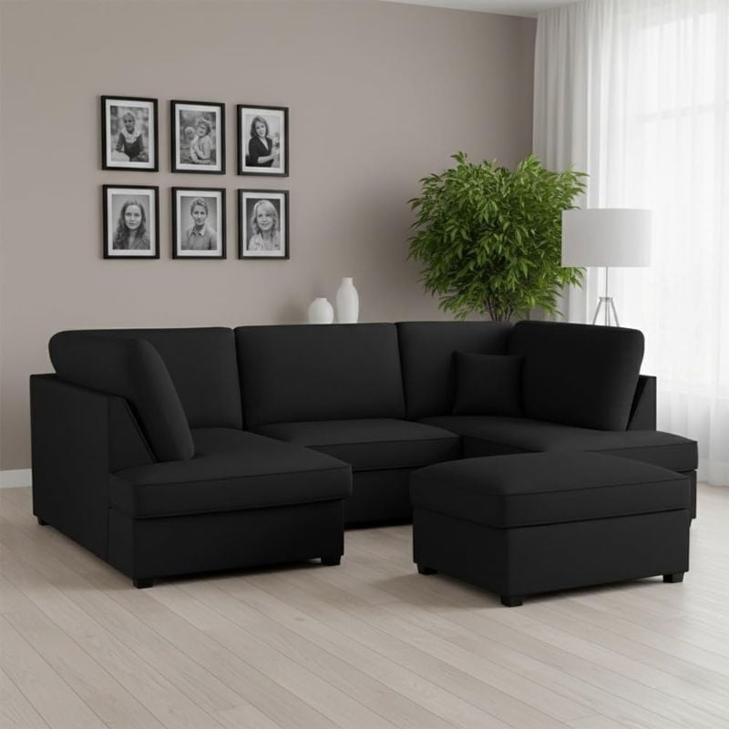Modern U Shape Sofa Set – Plush 4–5 Seater Corner Sofa | Luxury Living Room Sofa UK
