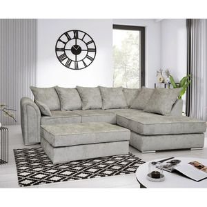 Chiswick Upholstered Chaise Corner Sofa – Free Footstool Included