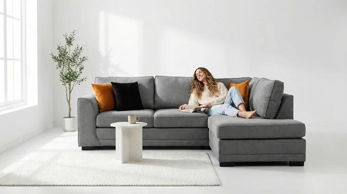Orka Open End Corner Sofa – Left Hand Facing | Luxury Fabric L Shape Sofa UK