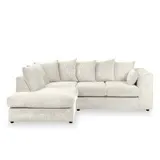 Jumbo Cord Chaise Sofa Left Hand With Scatter Back