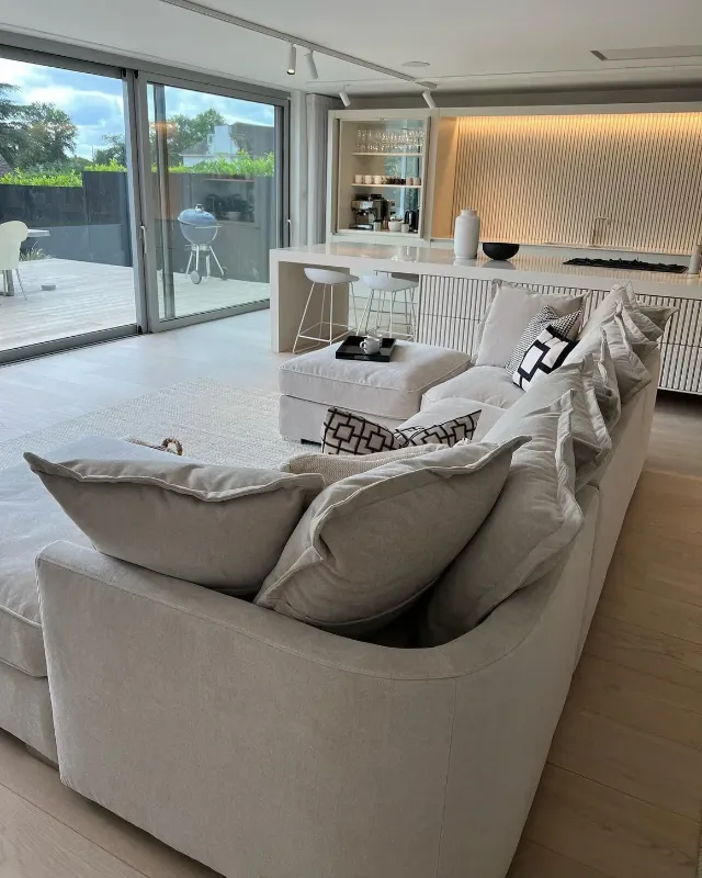 Bishop U shape Cream Scatter Back sofas
