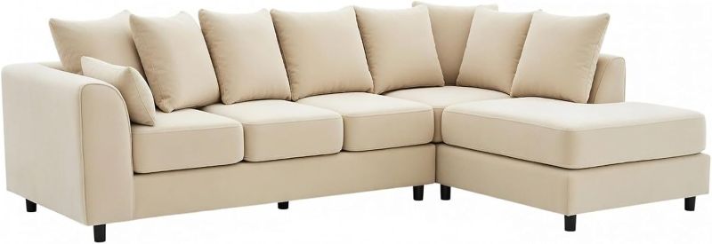 Upholstered 5 Settee Scatter Back Suites for Living Room (Cream, RH 5 Seater)
