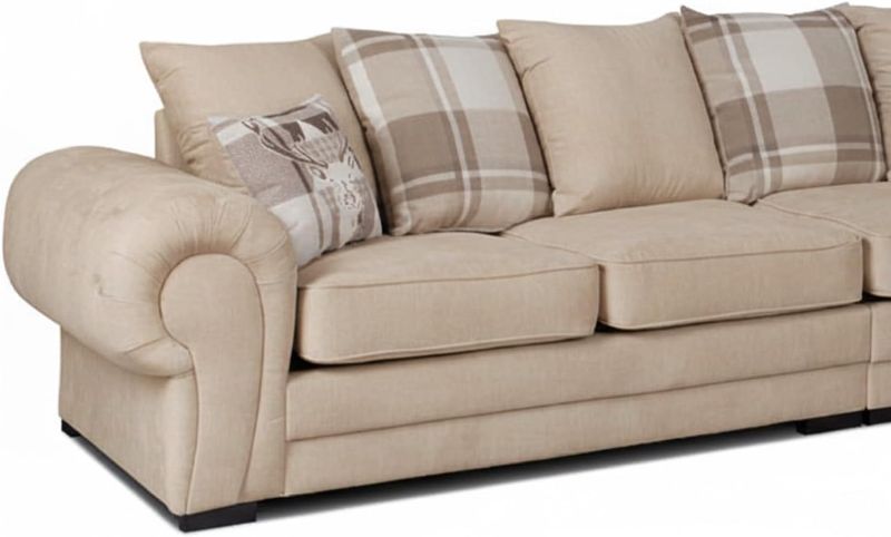 Verona 3C2 Corner Sofa | Dual Arm 6 Seater Couch | Scatter Back Corner Sofa for Living Room (Mink, Right-Hand Facing)