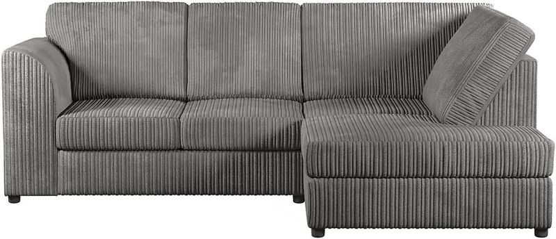 Dylan Jumbo cord Full Back Corner sofa (Grey, Right Hand Corner)