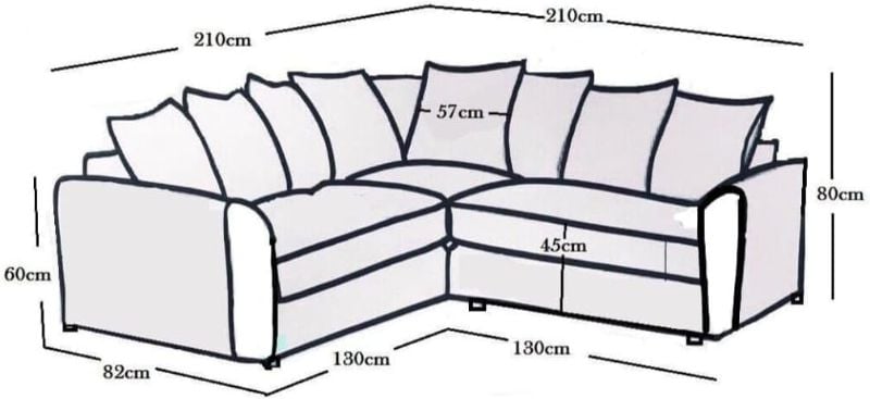 Luxury Jumbo Cord 5 Seater Corner Sofa – 2C2 L Shape Sofa with Scatter Back Cushions