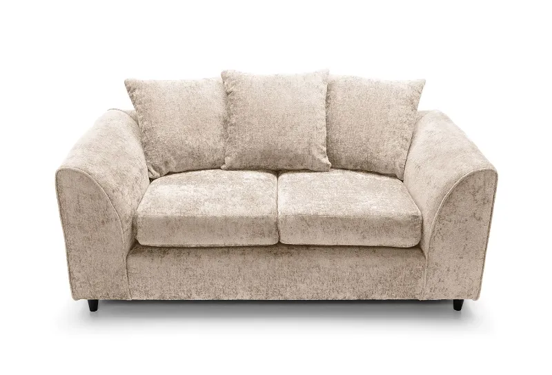 Chenille Beige 2 seater scatter Back sofa set