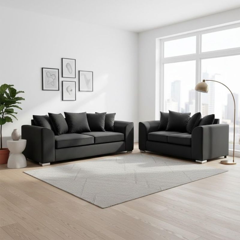 Dylan Plush Velvet 3+2 Seater Sofa Set – Luxury High Back & Scatter Back Sofa Suite UK