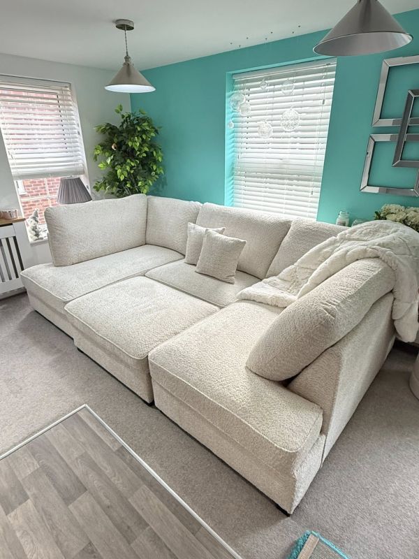 Caranby U shape High Back with Footstool Boucle