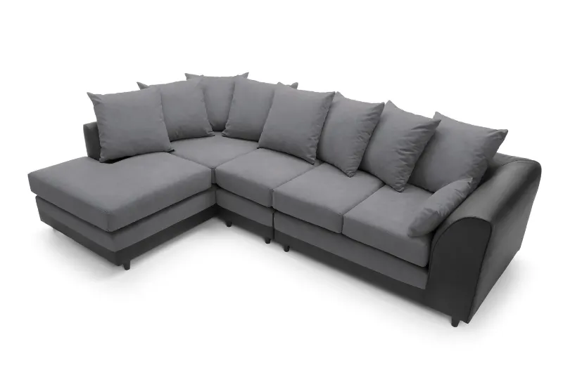 DYLAN PLUS LARGE CHENILLE CORNER SOFA Dark Grey