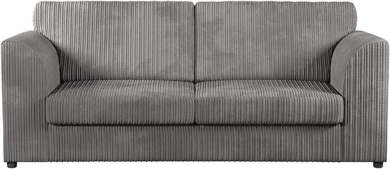 Jumbo Cord (High Back) 3 Seater Sofa Grey