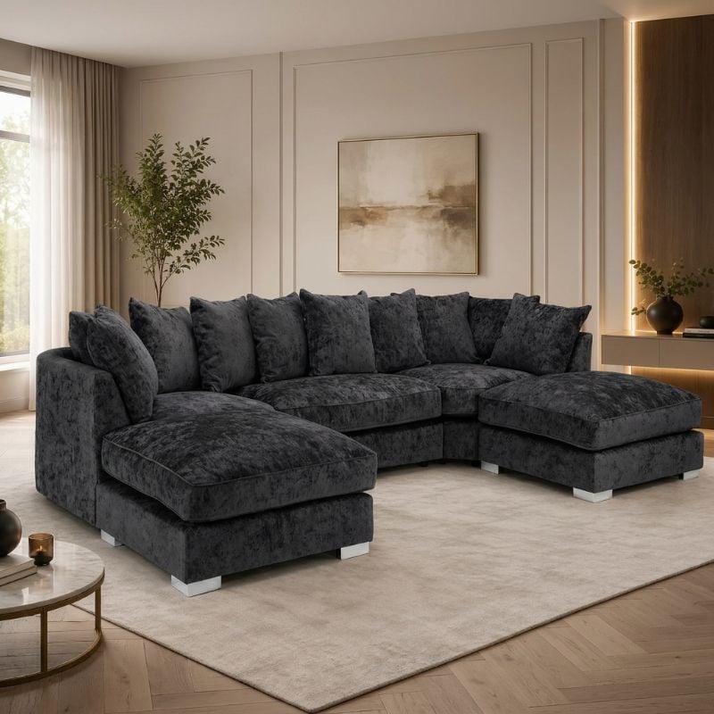Bishop U Shape Scatter Back Sofa – 5 Seater Corner Sofa UK
