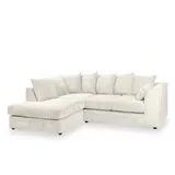 Jumbo Cord Chaise Sofa Left Hand With Scatter Back
