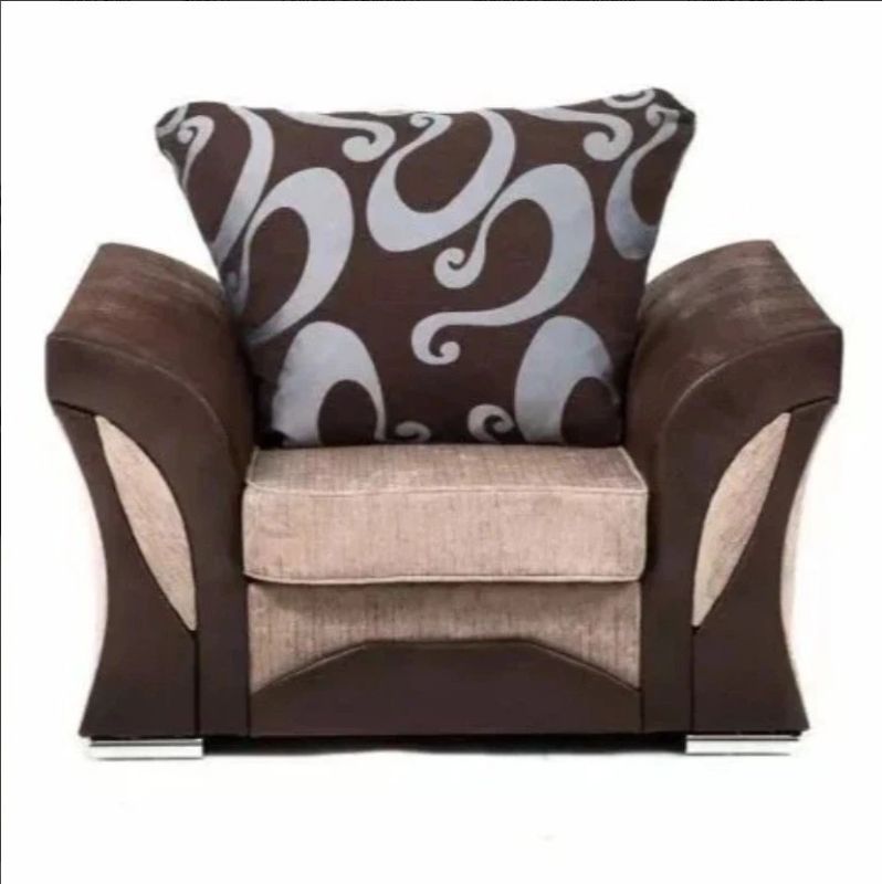 Shannon Brown & Beige Armchair – Elegant Two-Tone Upholstered Accent Chair