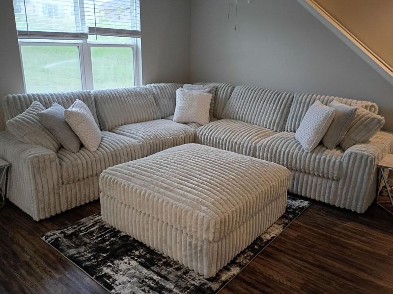 Stupeldous Sectional Sofa 2c2 High back sofa & Footstool