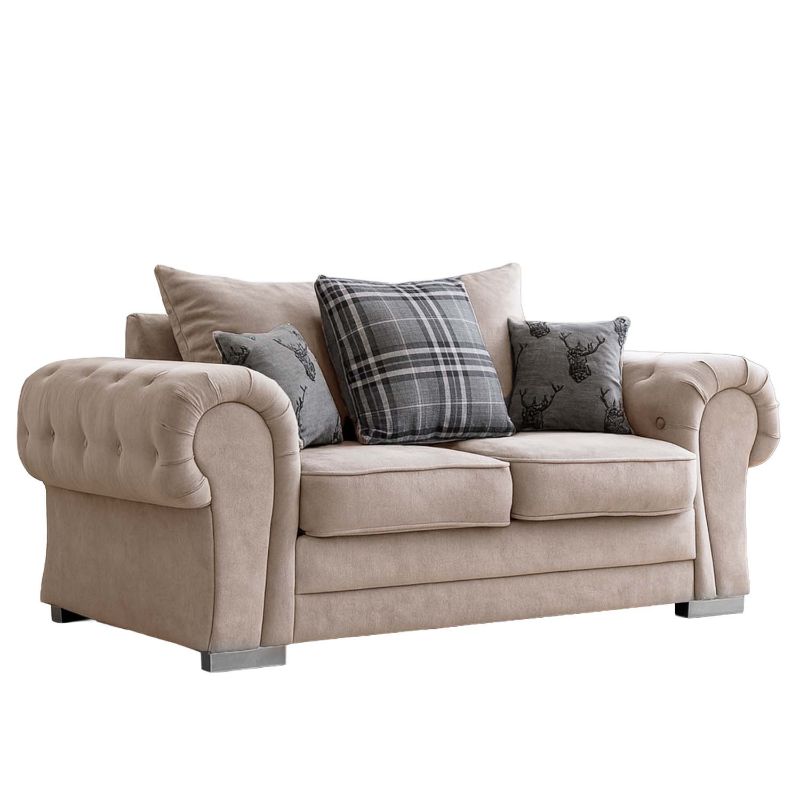 Milan 2 Seater Fabric Sofa Scatter back