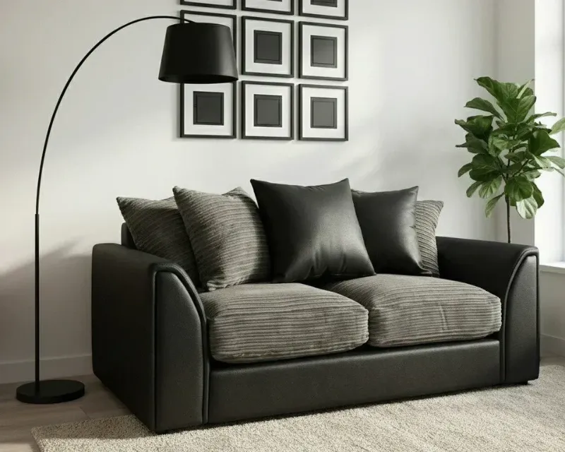 Dylan Bryon Black & Grey 2 seater sofa