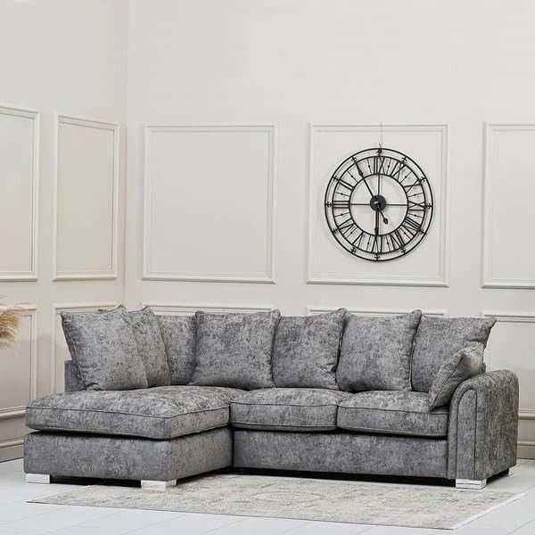Dylan Alaska L Shape Corner Sofa – Light Grey | Left & Right Hand UK