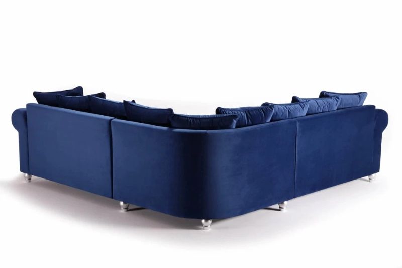 Ahwin Blue 2C2 Corner Sofa with Scatter Back Cushions – Modern Settee