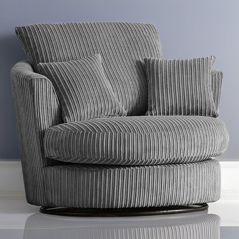 Modern Grey Jumbo Cord Cuddle Chair
