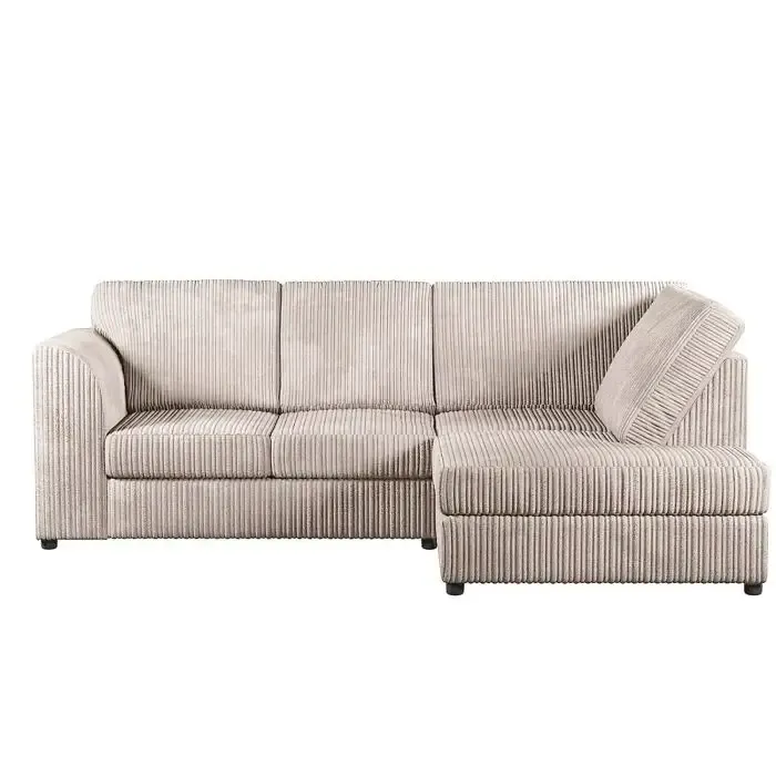 Jumbo Cord Fabric 4-Seater Right Hand Facing Corner Sofa – Full Back Design