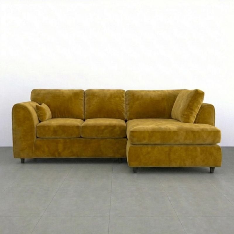 Dylan Right Hand Facing Couch for Living Room (Mustard Yellow)