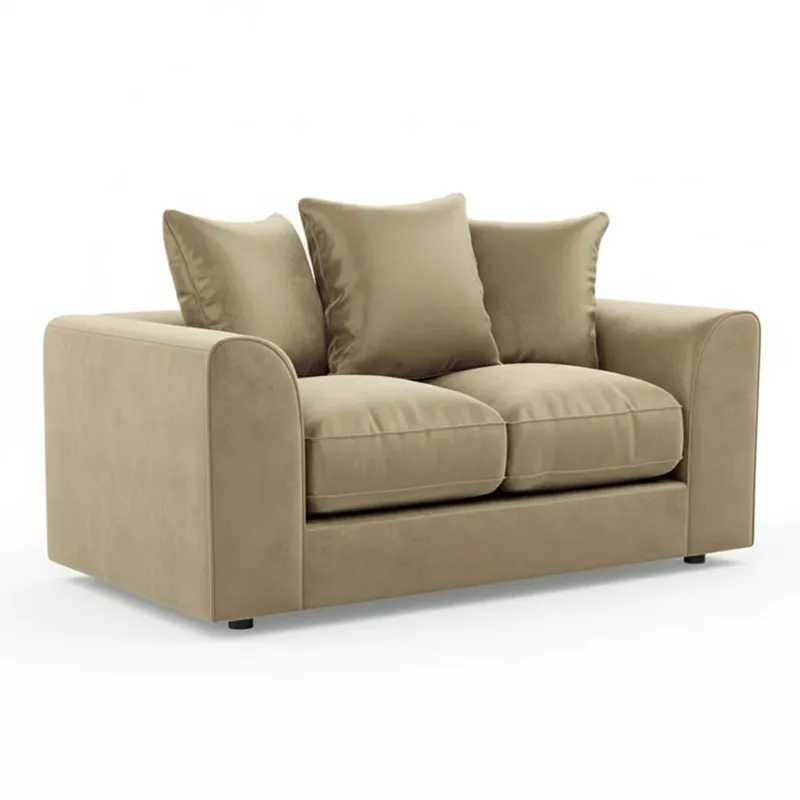2 Seater Velvet Sofa (Beige)