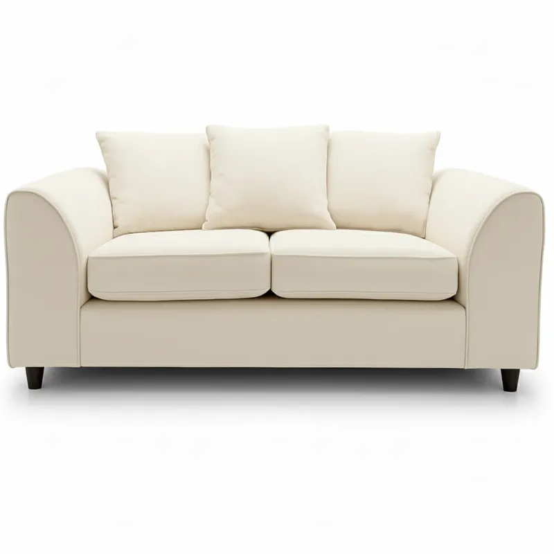 2 Seater Scatter Back plush velvet (Cream)